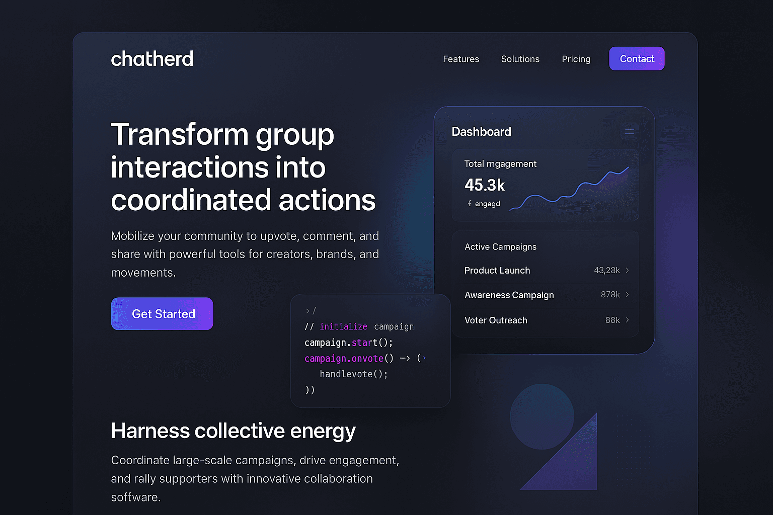 chatherd.com website mockup
